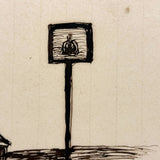 Trapeziums, Rectangles, Parallelograms, 19th Century Ink Perspective Study Drawing