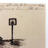 Trapeziums, Rectangles, Parallelograms, 19th Century Ink Perspective Study Drawing