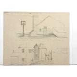 Trapeziums, Rectangles, Parallelograms, 19th Century Ink Perspective Study Drawing