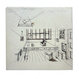 Point of Sight, Point of Distance, 19th Century Black Ink Perspective Drawing