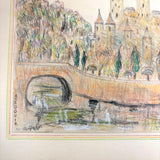 Charming Pair of 1959-1964 European Travel Sketchbooks Loaded with Mounted Colored Pencil Drawings