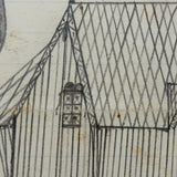 Geometry and Delight,  Marvelous c. 1870s-80s Folk Art Graphite Drawing of House with Hovering Bird