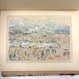 Charming Pair of 1959-1964 European Travel Sketchbooks Loaded with Mounted Colored Pencil Drawings