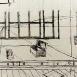 Point of Sight, Point of Distance, 19th Century Black Ink Perspective Drawing