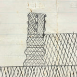 Geometry and Delight,  Marvelous c. 1870s-80s Folk Art Graphite Drawing of House with Hovering Bird