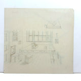 Point of Sight, Point of Distance, 19th Century Black Ink Perspective Drawing