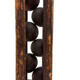 12 Inch 19th Century Six Ball in Cage Painted Pine Whimsy with Rich Patina