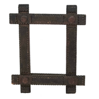 Nice Old Tramp Art Frame (with Mirror), Slide Opening