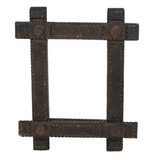 Nice Old Tramp Art Frame (with Mirror), Slide Opening