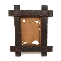 Nice Old Tramp Art Frame (with Mirror), Slide Opening