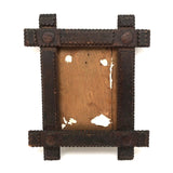 Nice Old Tramp Art Frame (with Mirror), Slide Opening