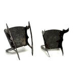 Antique Hand-cut Painted Tin Miniature Folk Art Chairs, with Sharp Teeth!