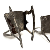 Antique Hand-cut Painted Tin Miniature Folk Art Chairs, with Sharp Teeth!