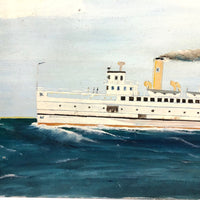 Captain John J. Ivory Large c. 1930-40s Folk Art Painting of the SS Martha’s Vineyard