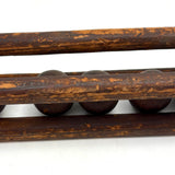 12 Inch 19th Century Six Ball in Cage Painted Pine Whimsy with Rich Patina