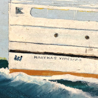 Captain John J. Ivory Large c. 1930-40s Folk Art Painting of the SS Martha’s Vineyard
