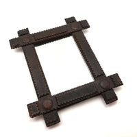 Nice Old Tramp Art Frame (with Mirror), Slide Opening