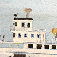 Captain John J. Ivory Large c. 1930-40s Folk Art Painting of the SS Martha’s Vineyard