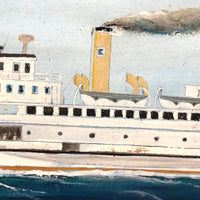 Captain John J. Ivory Large c. 1930-40s Folk Art Painting of the SS Martha’s Vineyard