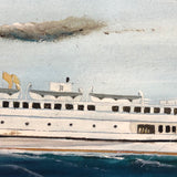 Captain John J. Ivory Large c. 1930-40s Folk Art Painting of the SS Martha’s Vineyard