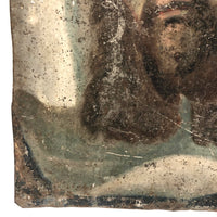 Christ with Crown of Thorns / Veronica's Veil, 19th C. Spanish Colonial Retablo on Tin