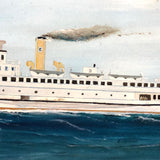 Captain John J. Ivory Large c. 1930-40s Folk Art Painting of the SS Martha’s Vineyard