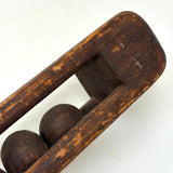 12 Inch 19th Century Six Ball in Cage Painted Pine Whimsy with Rich Patina