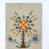 Exuberant Flowers, Radiating Hearts, Late 19th Century Pennsylvania Folk Art Crayon Drawing in Period Frame, As Found