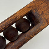 12 Inch 19th Century Six Ball in Cage Painted Pine Whimsy with Rich Patina