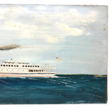 Captain John J. Ivory Large c. 1930-40s Folk Art Painting of the SS Martha’s Vineyard