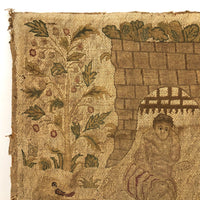 Daniel in the Lion's Den, Fine Antique European Embroidery, 17th-18th c.