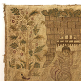 Daniel in the Lion's Den, Fine Antique European Embroidery, 17th-18th c.