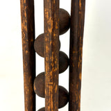 12 Inch 19th Century Six Ball in Cage Painted Pine Whimsy with Rich Patina