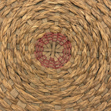 C. Early 20th Century Wabanaki Sweet Grass and Dyed Splint Sewing Basket with Unusually Dominant Braiding