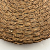 C. Early 20th Century Wabanaki Sweet Grass and Dyed Splint Sewing Basket with Unusually Dominant Braiding