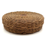 C. Early 20th Century Wabanaki Sweet Grass and Dyed Splint Sewing Basket with Unusually Dominant Braiding