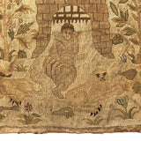 Daniel in the Lion's Den, Fine Antique European Embroidery, 17th-18th c.
