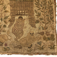 Daniel in the Lion's Den, Fine Antique European Embroidery, 17th-18th c.