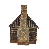 Antique Cast Iron Log Cabin Still Bank in Original Paint