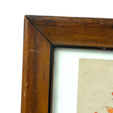 Exuberant Flowers, Radiating Hearts, Late 19th Century Pennsylvania Folk Art Crayon Drawing in Period Frame, As Found