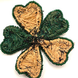 C. Early 20th Century Wabanaki Sweet Grass and Dyed Splint Sewing Basket with Unusually Dominant Braiding