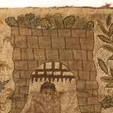 Daniel in the Lion's Den, Fine Antique European Embroidery, 17th-18th c.
