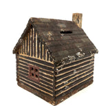 Antique Cast Iron Log Cabin Still Bank in Original Paint