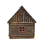 Antique Cast Iron Log Cabin Still Bank in Original Paint