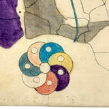 Abstractions: Gorgeous Unannotated Antique Japanese Watercolor Map with Symbols