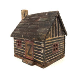 Antique Cast Iron Log Cabin Still Bank in Original Paint