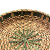 C. Early 20th Century Wabanaki Sweet Grass and Dyed Splint Sewing Basket with Unusually Dominant Braiding