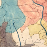 Abstractions: Gorgeous Unannotated Antique Japanese Watercolor Map with Symbols