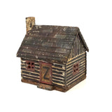 Antique Cast Iron Log Cabin Still Bank in Original Paint