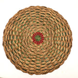 C. Early 20th Century Wabanaki Sweet Grass and Dyed Splint Sewing Basket with Unusually Dominant Braiding